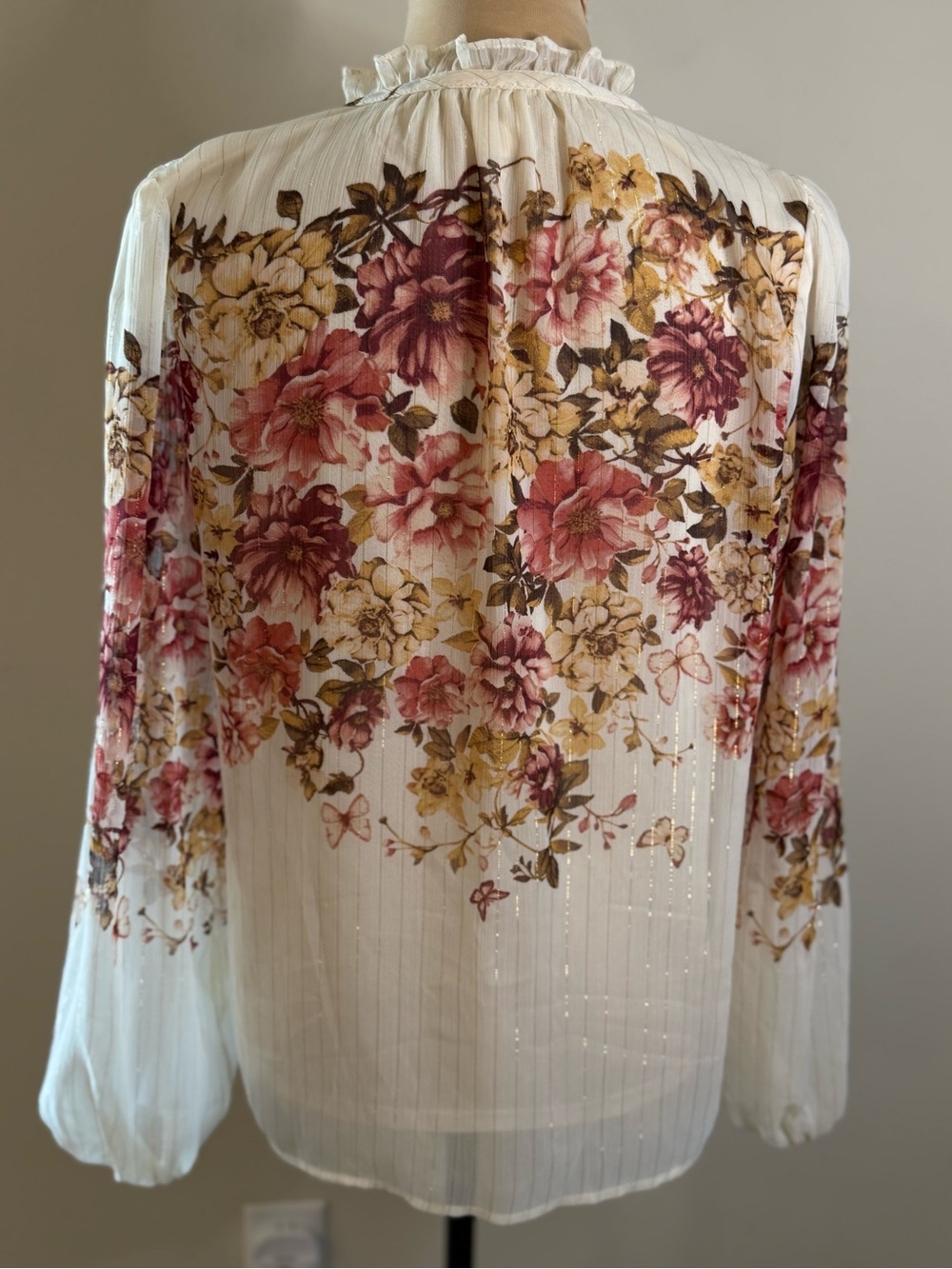 Autres Filles floral metallic cottage retro ethereal fairy top SZ M - Picture 4 of 14